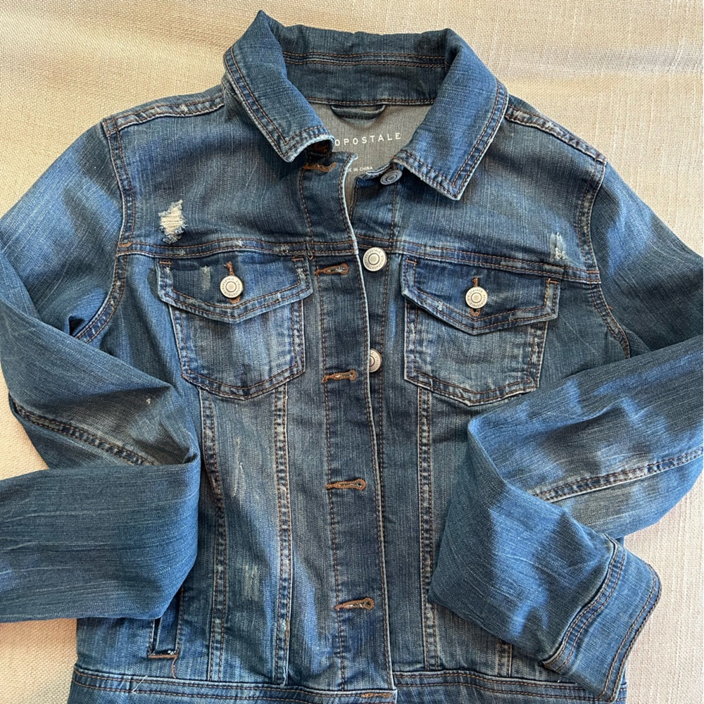 Aeropostale dark wash/light wash womens S Jean jacket